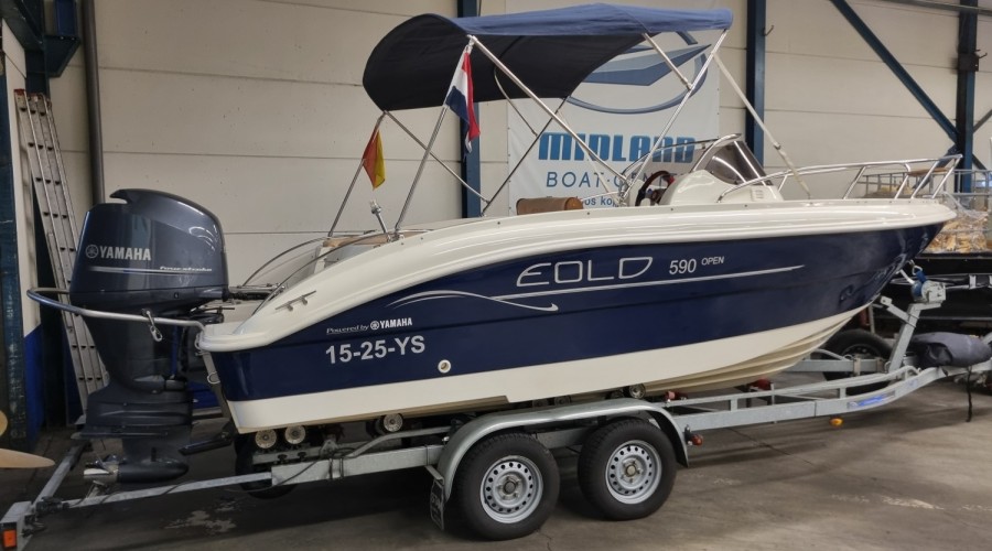 Eolo 590 Open Met Yamaha F150 en trailer (Bomvol!)